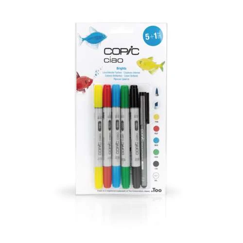 Copic Ciao 5 + 1 Brights Set 1 Copic Ciao 5 + 1 Brights Set