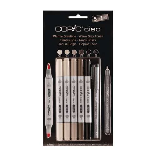 Copic Ciao 5 + 1 Warm Grey Tones Set 1 Copic Ciao 5 + 1 Warm Grey Tones Set