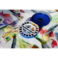 DALER-ROWNEY | Aquafine Watercolour Travel Set — 18 HALF PANS -Pebeo Sales Store DALER ROWNEY7CAquafineWatercolourTravelSetE2809418HALFPANS 2