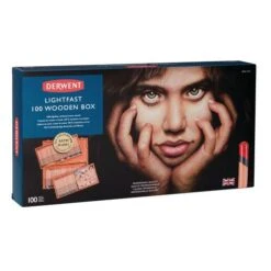 DERWENT | LIGHTFAST Wooden Gift Box — 100 Pencils -Pebeo Sales Store DERWENT7CLIGHTFASTWoodenGiftBoxE28094100pencils 3