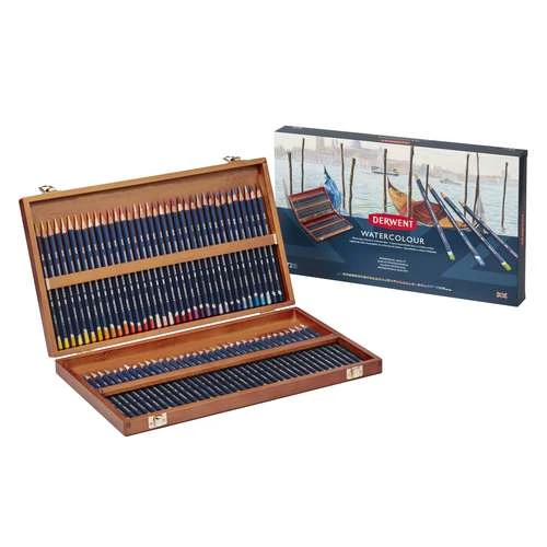 Derwent Watercolour 72 Pencil Wooden Box Set 1 Derwent Watercolour 72 Pencil Wooden Box Set