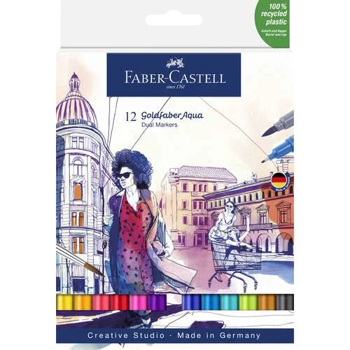 FABER-CASTELL | Goldfaber Aqua Dual Marker Set — 12 Markers 1 FABER-CASTELL | Goldfaber Aqua Dual Marker Set — 12 Markers