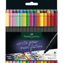 FABER-CASTELL | Grip Finepen 0.4 Mm 30 Pen Set — Pastel & Neon