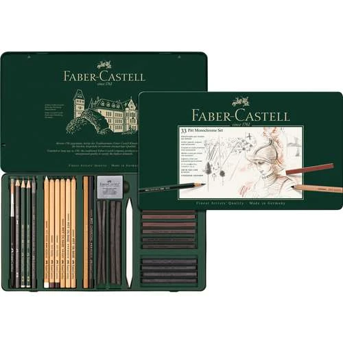 Faber-Castell Pitt 33 Piece Monochrome Set 1 Faber-Castell Pitt 33 Piece Monochrome Set