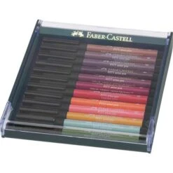 Faber-Castell Pitt Artist 12 Coloured Brush Pen Sets -Pebeo Sales Store Faber CastellPittArtist12ColouredBrushPenSets 2