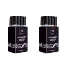 I LOVE ART | Twin Marker Grey Shades Sets — 12 Pens -Pebeo Sales Store ILOVEART7CTwinMarkerGreyShadesSetsE2809412pens 2