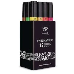 I LOVE ART | Twin Marker Sets — 12 Pens -Pebeo Sales Store ILOVEART7CTwinMarkerSetsE2809412pens 2