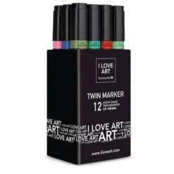 I LOVE ART | Twin Marker Sets — 12 Pens -Pebeo Sales Store ILOVEART7CTwinMarkerSetsE2809412pens 3