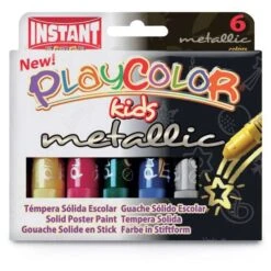 Instant Playcolor Kids Metallic Solid Gouache Set