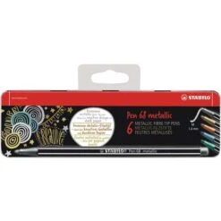 STABILO® | Pen 68 Metallic 6 Pen Set — In Metal Tin