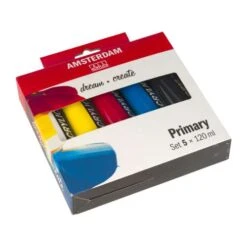 TALENS | AMSTERDAM ALL ACRYLICS Primary Set — 5 X 120 Ml Tubes -Pebeo Sales Store TALENS7CAMSTERDAMALLACRYLICSPrimarysetE280945x120mltubes 2