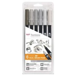 Tombow® Tombow ABT Dual Brush Pen Set, Grey Colours