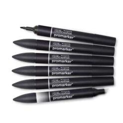 Winsor & Newton | Black Promarker™ Set — 6 Markers -Pebeo Sales Store Winsor26amp3BNewton7CBlackPromarkerE284A2SetE280946markers 2