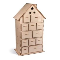 Wooden Advent Calendar House