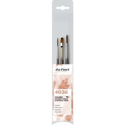 Da Vinci | COLINEO Watercolour Brush Set Series 4036 — 3 Brushes 1 Da Vinci | COLINEO Watercolour Brush Set Series 4036 — 3 Brushes