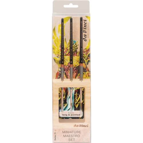 Da Vinci | MINIATURE MAESTRO Set Series 70 — 3 Long Pointed Tip Brushes 1 Da Vinci | MINIATURE MAESTRO Set Series 70 — 3 Long Pointed Tip Brushes